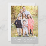 HAPPY HANUKKAH modern blessings fun sparkle gray Holiday Card<br><div class="desc">by kat massard >>> www.simplysweetPAPERIE.com <<< A super simple photo holiday card design to celebrate the season with family and friends. Maximum area to display your beautiful family! TIPS 1. To resize / reposition the photo hit the "customise it" button. 2. You can also change the fonts, move and add...</div>