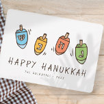 Happy Hanukkah Modern Dreidel Holiday Card<br><div class="desc">Design is composed of Dreidel spinning top illustration. Add your name,  greeting,  and year</div>