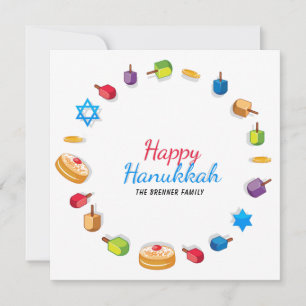 Happy Hanukkah Modern Photo Dreidel Star Name