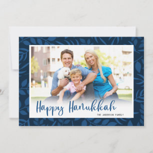 Happy Hanukkah Modern Script Photo Holiday Card