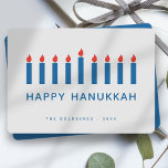 Happy Hanukkah Modern Simple Candle Lights Holiday Card<br><div class="desc">Design is composed of modern and simple candle lights illustration. Add your name,  greeting,  and year</div>