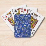 Happy Hanukkah Modern Star Of David Menorah Poker Cards<br><div class="desc">This Hanukkah holidays design features a sparkling blue background with menorah and star of David overlay. #hanukkah #chanukah #holidays #seasonal #festive #modern #blue #menorah #starofdavid #jewish #stylish #elegant #chic #pattern #custom #candles #home #gifts #cards #playingcards #games #stylish #elegant #fashion #fashionable #trendy #trending #style #popular</div>
