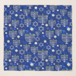 Happy Hanukkah Modern Star Of David Menorah Scarf<br><div class="desc">This Hanukkah holidays design features a sparkling blue background with menorah and star of David overlay. #hanukkah #chanukah #holidays #seasonal #festive #modern #blue #menorah #starofdavid #jewish #stylish #elegant #chic #pattern #custom #scarves #gifts #clothing #apparel #stylish #elegant #fashion #fashionable #trendy #trending #style #popular</div>