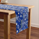 Happy Hanukkah Modern Star Of David Menorah Short Table Runner<br><div class="desc">This Hanukkah holidays design features a sparkling blue background with menorah and star of David overlay. #hanukkah #chanukah #holidays #seasonal #festive #modern #blue #menorah #starofdavid #jewish #stylish #elegant #chic #pattern #custom #candles #home #decor #homedecor #tabledecor #homeaccents #tabledecor #tablerunners #tablecloths #dining #kitchen #tablelinens #stylish #elegant #fashion #fashionable #trendy #trending #style #popular...</div>
