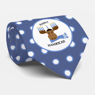 Happy Hanukkah Moose Funny Holiday Neck Tie