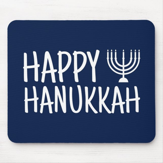 Happy Hanukkah Mouse Pad (Front)