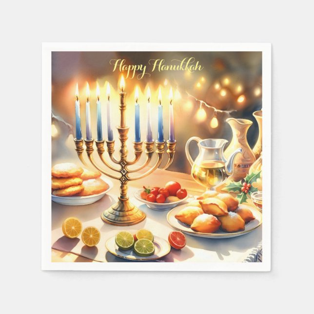 Happy Hanukkah Napkins (Front)