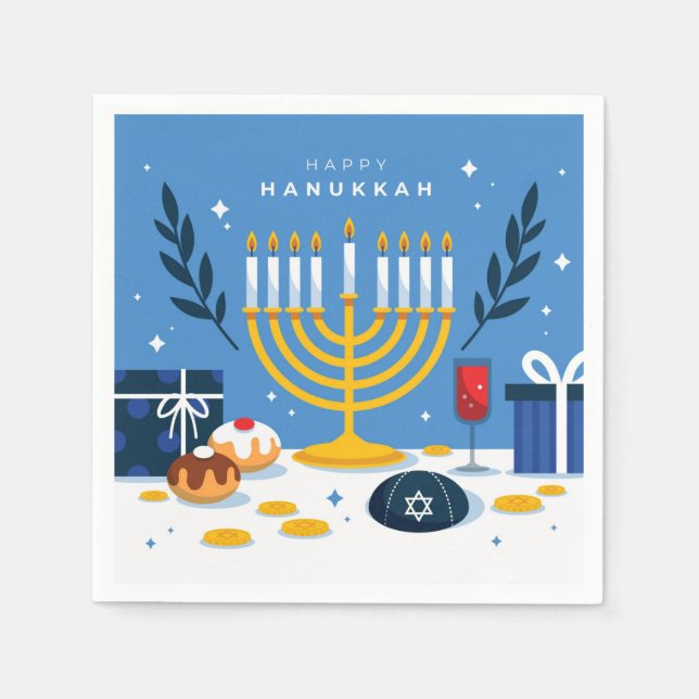 Happy Hanukkah Napkins (Front)