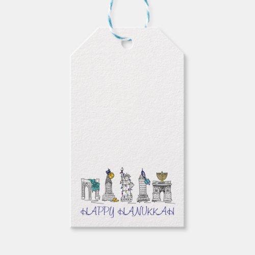 Happy Hanukkah New York City NYC Jewish Holiday Gift Tags