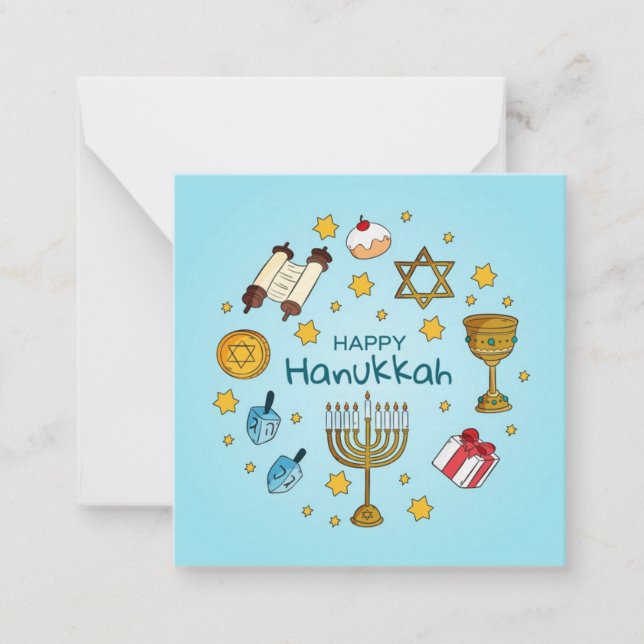 Happy Hanukkah Note Card (Front)