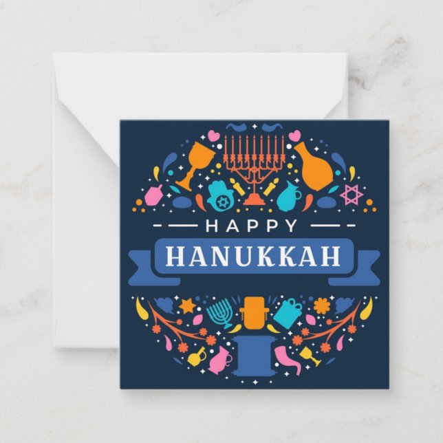 Happy Hanukkah Note Card (Front)