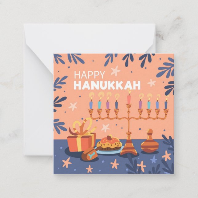 Happy Hanukkah Note Card (Front)