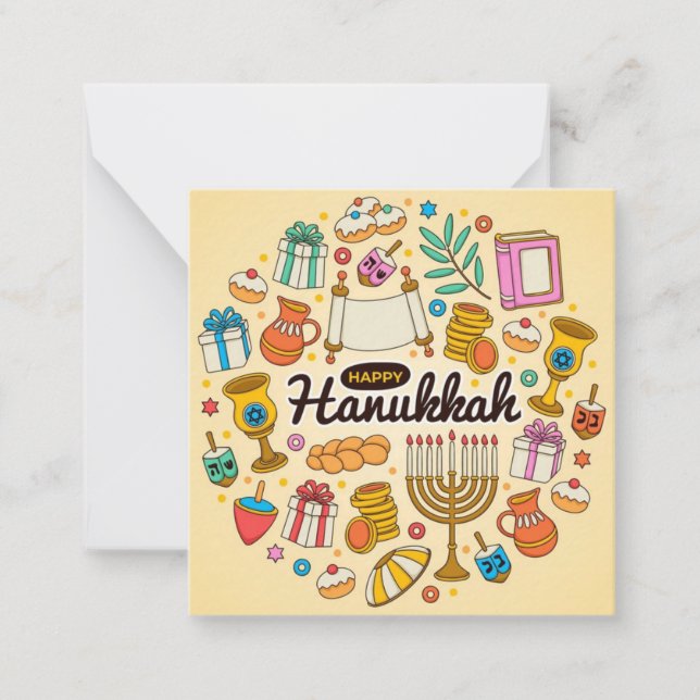 Happy Hanukkah Note Card (Front)