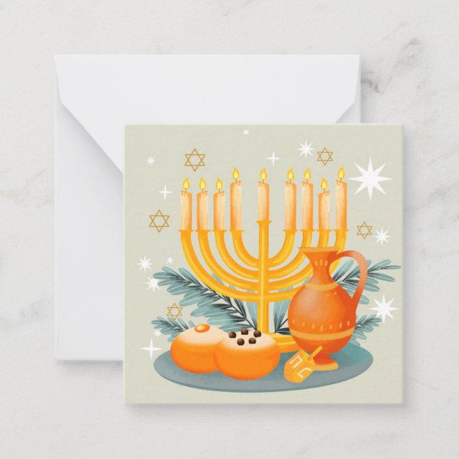 Happy Hanukkah Note Card (Front)