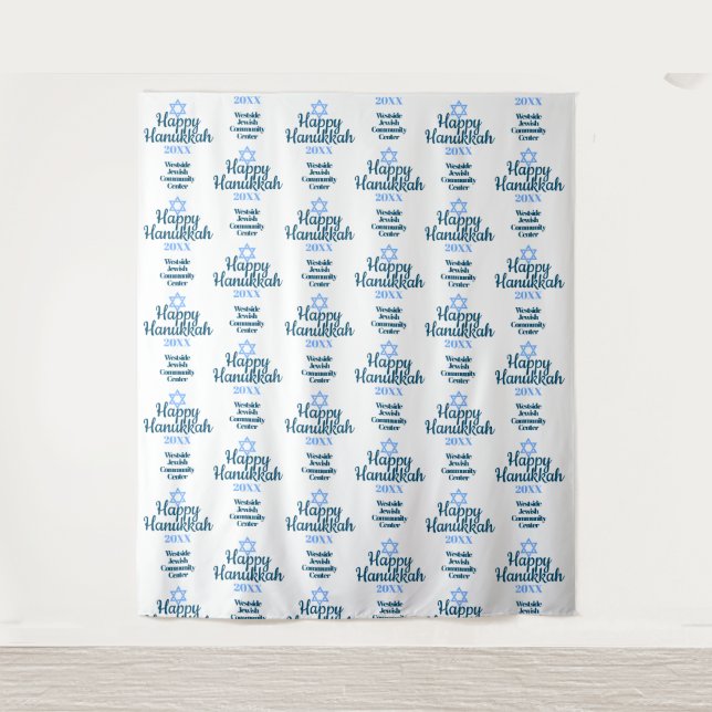 Happy Hanukkah Party Backdrop Photo Background (Front)