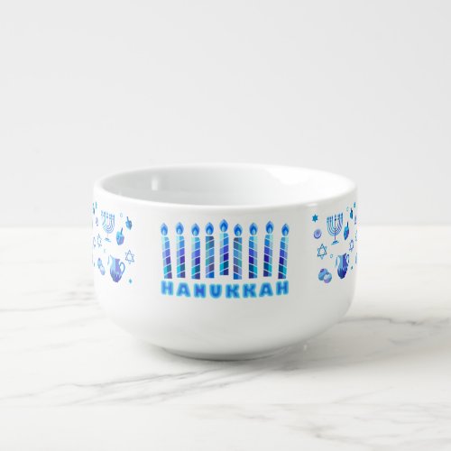 Happy Hanukkah Party Beautiful Blue Decoration Soup Mug