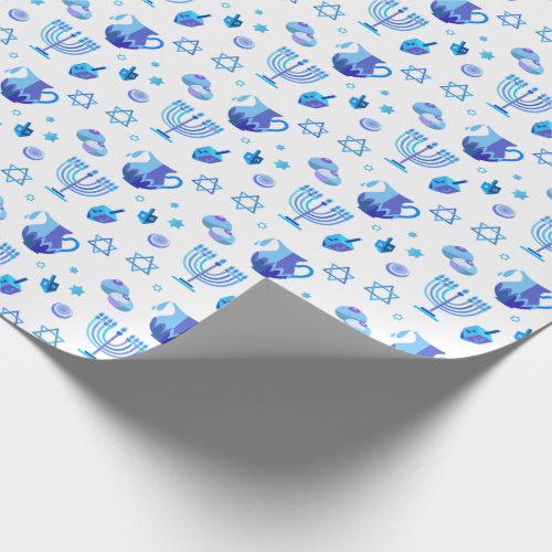 Happy Hanukkah Party Beautiful Blue Decoration Wrapping Paper