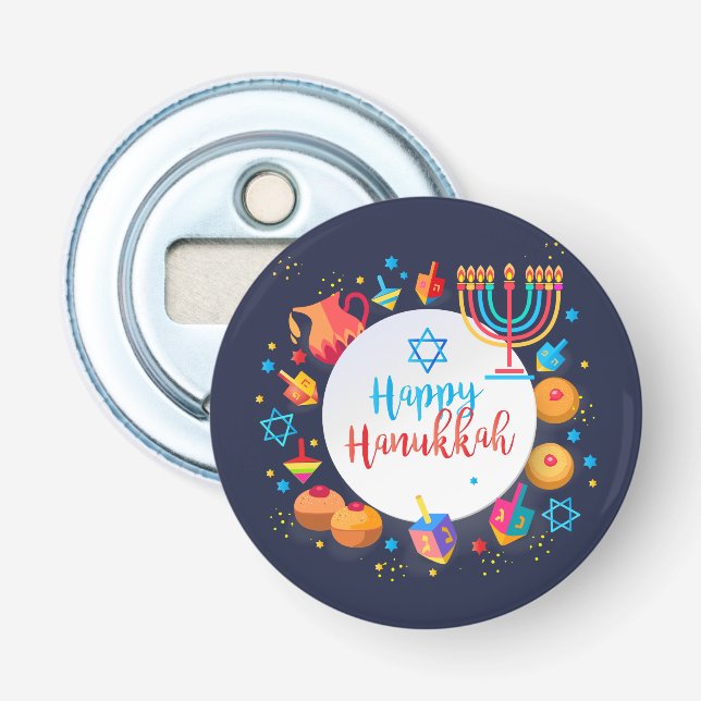Happy Hanukkah Party Beautiful Decoration Bottle Opener (Front)