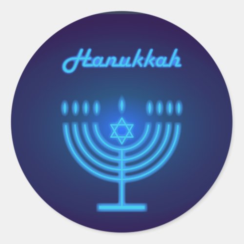 Happy Hanukkah Party Beautiful Decoration Classic Round Sticker