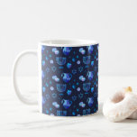 Happy Hanukkah Party Beautiful Decoration Coffee Mug<br><div class="desc">Happy Hanukkah Party Beautiful Decoration, Jewish Holiday, Coffee Mug and Cup. Jewish Holiday Hanukkah background with traditional Chanukah symbols - wooden dreidels (spinning top), donuts, gold menorah, candles, star of David and glowing lights wallpaper pattern. Hanukkah Festival Event Decoration. Jerusalem, Israel. Home > Kitchen & Dining > Drinkware > Mugs...</div>