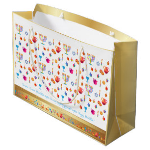 Happy Hanukkah Party Beautiful Decoration Large Gift Bag