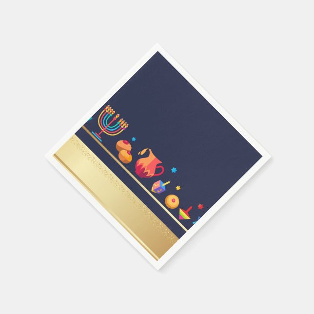 Happy Hanukkah Party Beautiful Decoration Napkins (Corner)