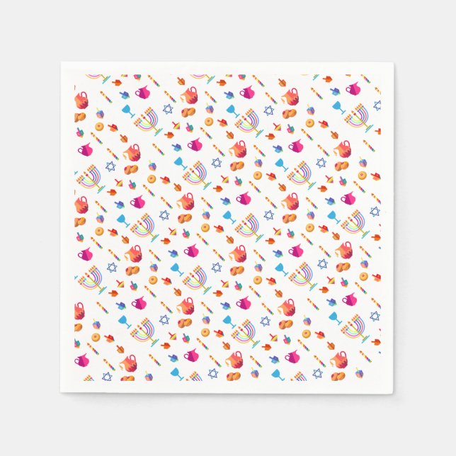 Happy Hanukkah Party Beautiful Decoration Napkins (Front)