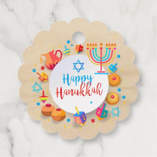 Happy Hanukkah Party Beautiful Vintage Decoration Favor Tags