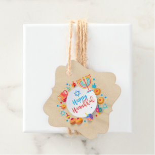 Happy Hanukkah Party Beautiful Vintage Decoration Favor Tags
