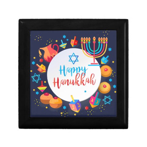 Happy Hanukkah Party Festival of lights Beautiful Gift Box