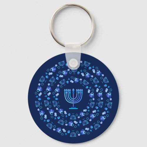 Happy Hanukkah Party Festival of lights Beautiful Keychain