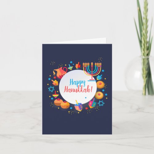 Happy Hanukkah Party Festival of lights Beautiful Note Card