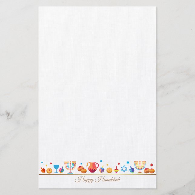 Happy Hanukkah Party Festival of lights Beautiful Stationery (Front)