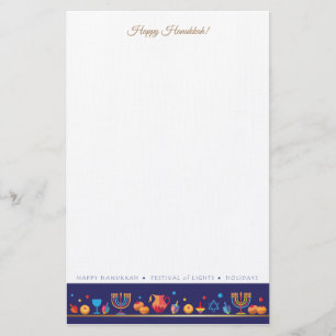 Happy Hanukkah Party Festival of lights Beautiful Stationery