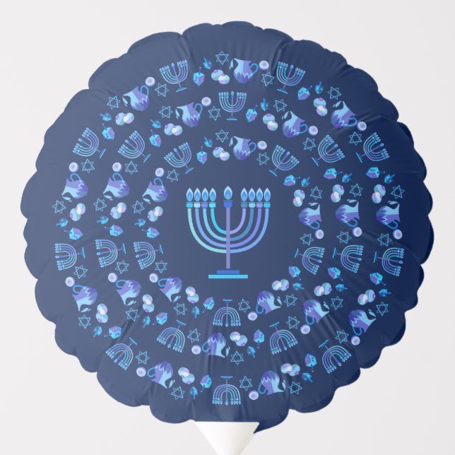 Happy Hanukkah Party Festival of lights Mandala Ba Balloon (Front)