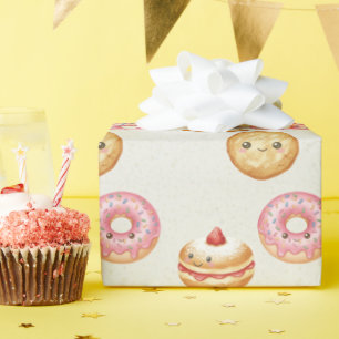 Happy Hanukkah Pattern - Cute Donuts Wrapping Paper