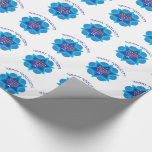 Happy Hanukkah pattern  Wrapping Paper<br><div class="desc">Great pattern for wrapping your Hanukkah gifts. Happy Hanukkah with blue Star of David and Menorah on white background.</div>