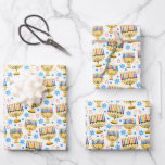 Happy Hanukkah Pattern Wrapping Paper Sheets<br><div class="desc">Happy Hanukkah Pattern</div>