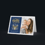 Happy Hanukkah Peace Love Latkes Lights Photo Holiday Card<br><div class="desc">Send your Wishes with this Holiday Photo card that feature a Stunning Happy Hanukkah Script and Symbol to highlight your greeting message.</div>