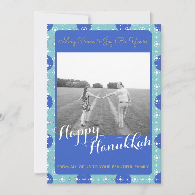 Happy Hanukkah Personalized Holiday Photo (Front)