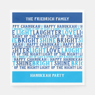 HAPPY HANUKKAH Personalized Holiday Wishes Napkins