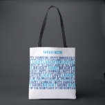 HAPPY HANUKKAH Personalized Holiday Wishes  Tote B Bag<br><div class="desc">Our HAPPY HANUKKAH Holiday Wishes Tote says it all (really) ! This practical bag is a fantastic way to share your good wishes for a Happy Chanukah. A great gift that is sure make people smile. Includes LOVE LIGHT LAUGHTER. I have a little dreidel, Shine Bright, and Light up the...</div>