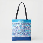 HAPPY HANUKKAH Personalized Holiday Wishes  Tote Bag<br><div class="desc">Our HAPPY HANUKKAH Holiday Wishes Tote says it all (really) ! This practical bag is a fantastic way to share your good wishes for a Happy Chanukah. A great gift that is sure make people smile. Includes LOVE LIGHT LAUGHTER. I have a little dreidel, Shine Bright, and Light up the...</div>