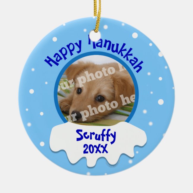 Happy Hanukkah Personalized Photo Ornament