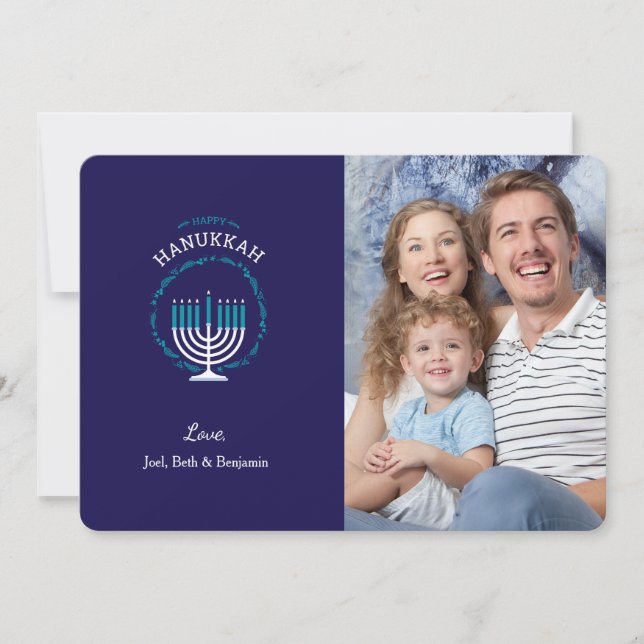 Happy Hanukkah Photo Card (Front)