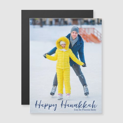 Happy Hanukkah Photo Chic Modern Magnet Card