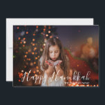 Happy Hanukkah Photo Personalized Name<br><div class="desc">This holidays design features your favorite photo with the text "Happy Hanukkah" and your family name in a modern white typography overlay. On the reverse is a coral and gold quatrefoil pattern. Personalize by editing the text in the text boxes provided and adding your own photo. #hanukkah #chanukah #holidays #seasonal...</div>