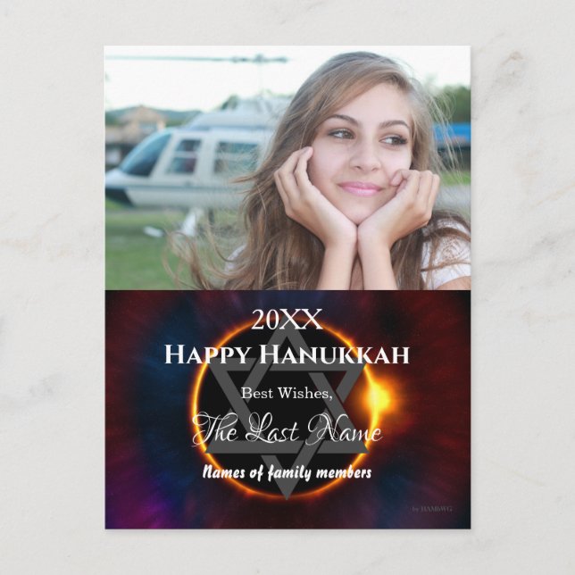 Happy Hanukkah Photo Postcard- HAMbWG Holiday Post (Front)