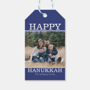 Happy Hanukkah Photo Template Gift Tags