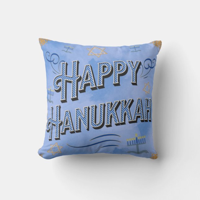 Happy Hanukkah Pillow (Front)